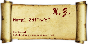 Mergl Zénó névjegykártya